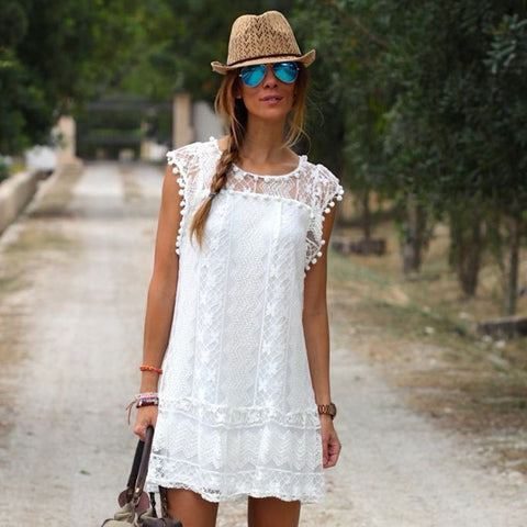 Lace Flare Mini Short Dress