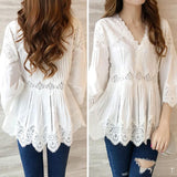 Women Sweet Ruffles V-Neck Fashion