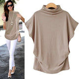 Women Turtleneck Cotton Blouse