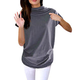 Women Turtleneck Cotton Blouse