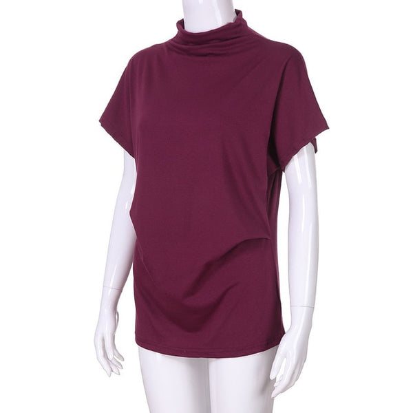 Women Turtleneck Cotton Blouse