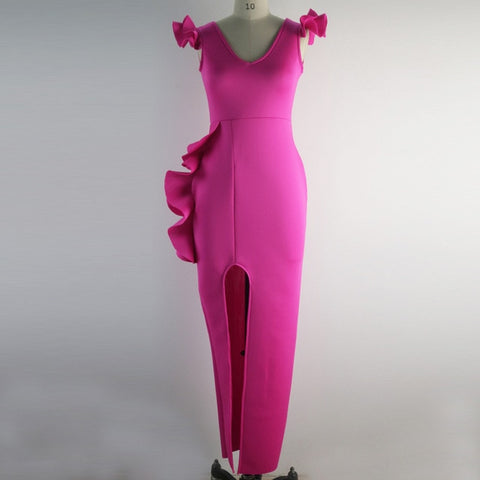 Fuchsia Stretch Formal Evening Gown