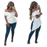 Off The Shoulder Women Ruffle Shirt