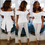 Off The Shoulder Women Ruffle Shirt