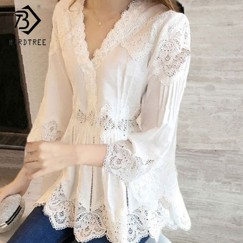 Women Sweet Ruffles V-Neck Fashion