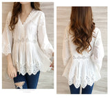 Women Sweet Ruffles V-Neck Fashion