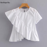 Sky Ruffles Shirts Women